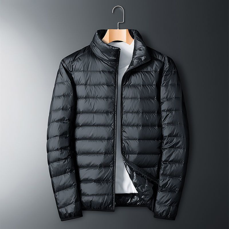 Whit | Mens Lightweight Quilted Hooded Winter Puffer Jacket, Black