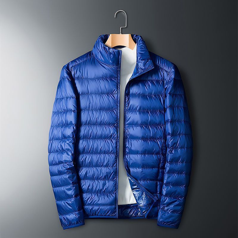 Whit | Mens Lightweight Quilted Hooded Winter Puffer Jacket, Sapphire Blue
