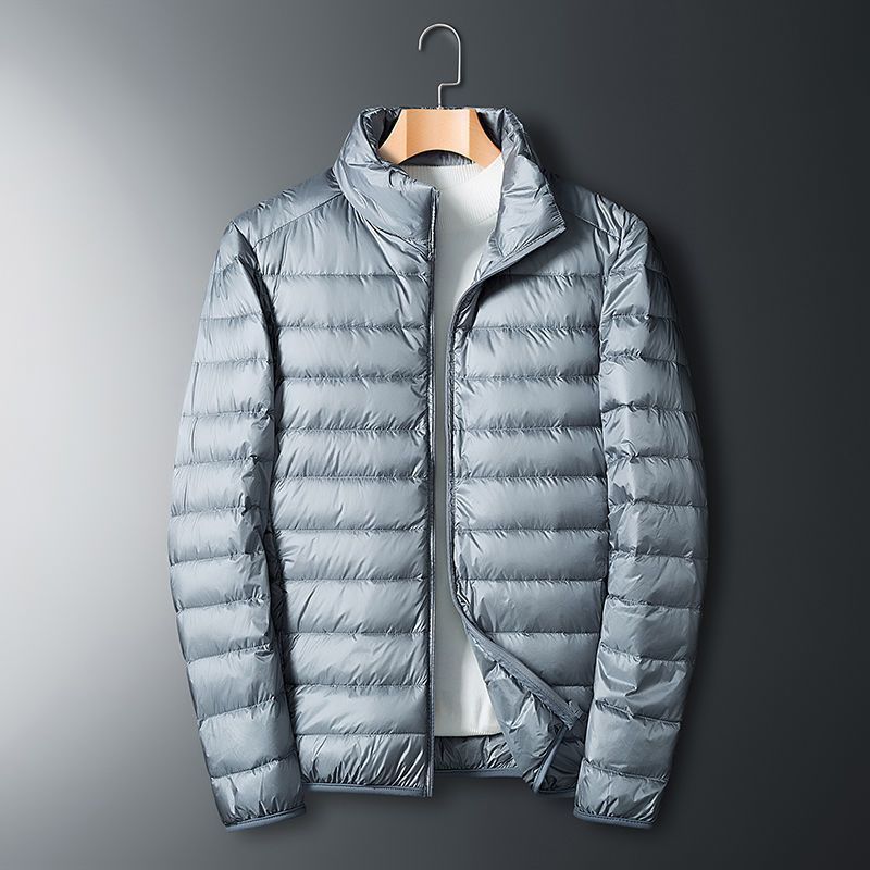 Whit | Mens Lightweight Quilted Hooded Winter Puffer Jacket, Grey