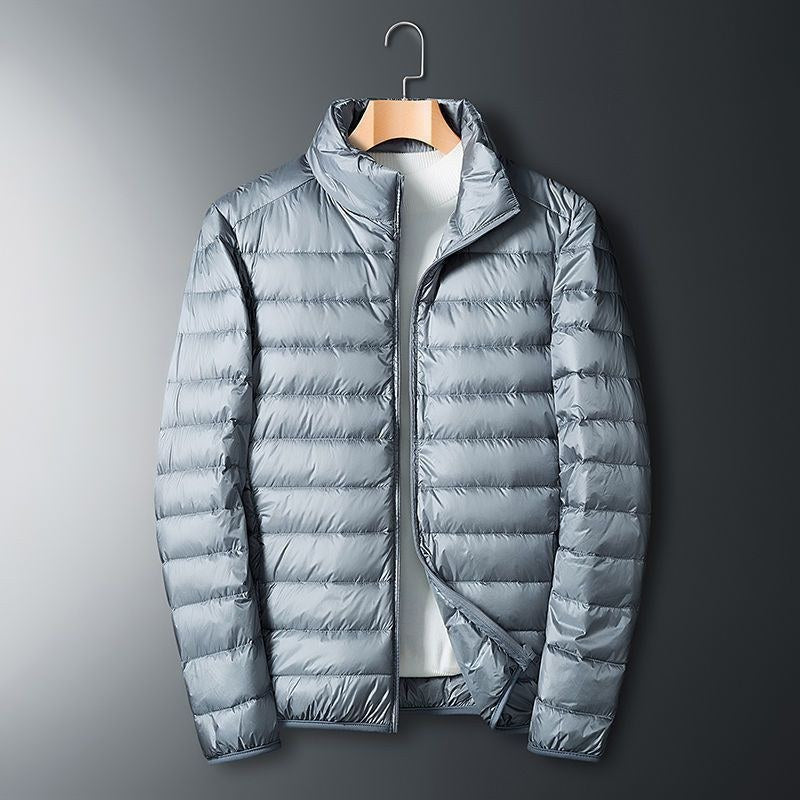 Whit | Mens Lightweight Quilted Hooded Winter Puffer Jacket, Grey