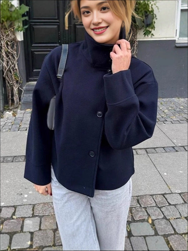 Whitney | Womens Wool Blend Stand Collar Warm Winter Jacket