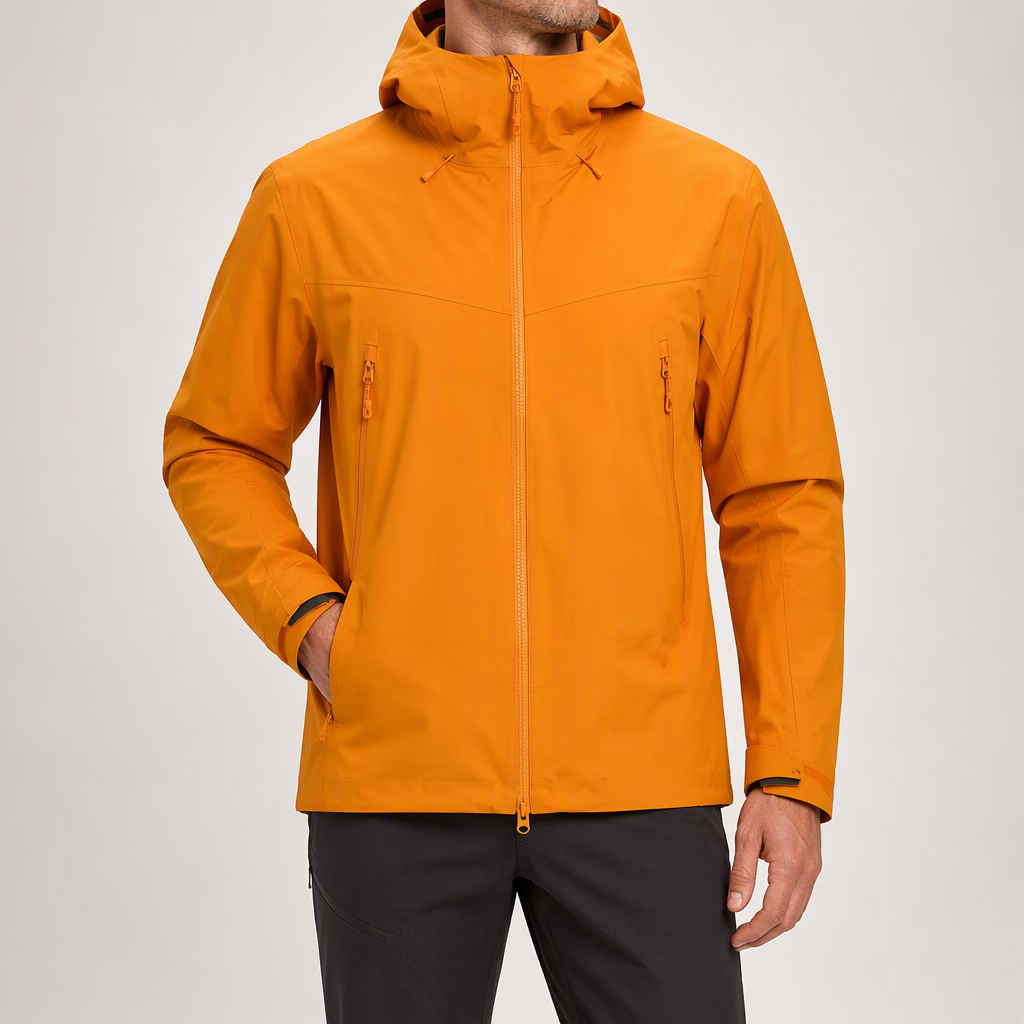 Wilbur | Mens Waterproof Windproof Hardshell Mountaineering Outdoor Jacket, Orange