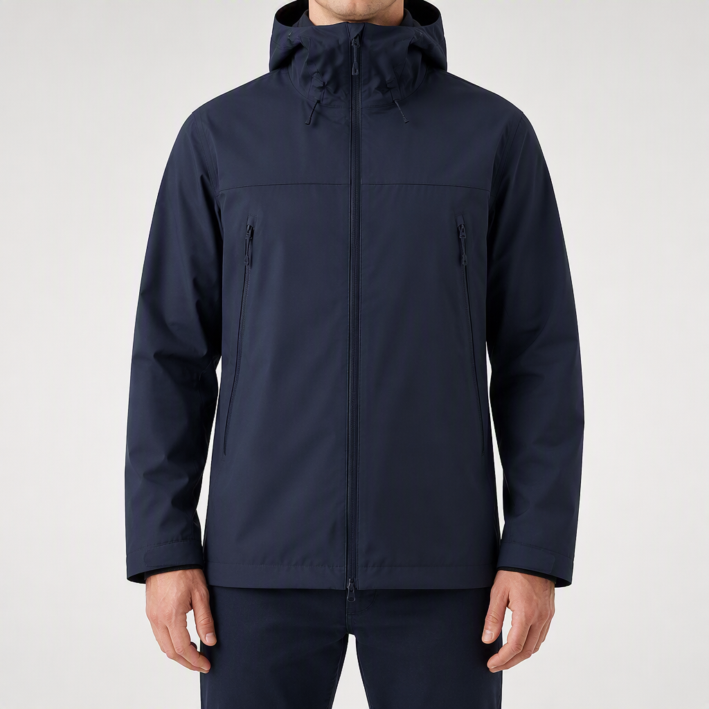 Wilbur | Mens Waterproof Windproof Hardshell Mountaineering Outdoor Jacket, Navy Blue