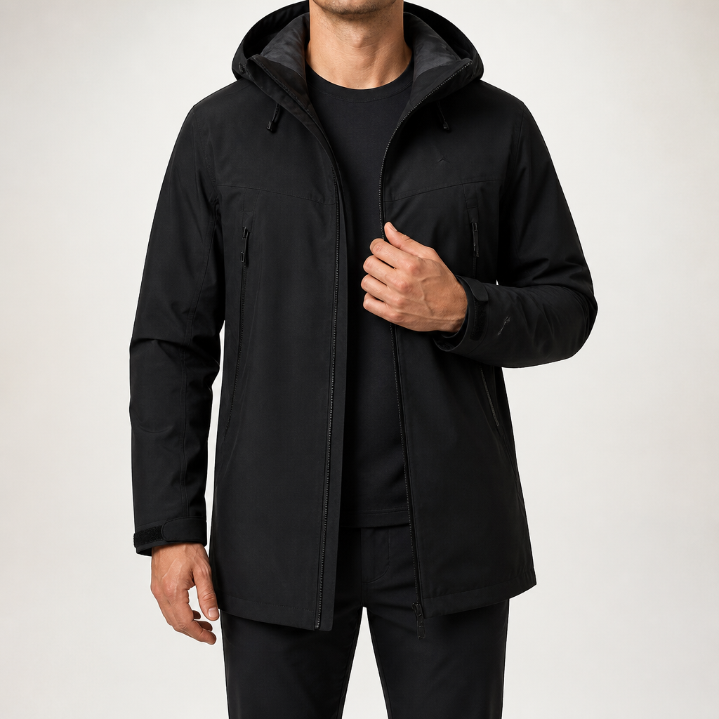 Wilbur | Mens Waterproof Windproof Hardshell Mountaineering Outdoor Jacket, Black