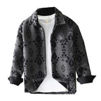 Wilder | Mens Retro Jacquard Wool Blend Overshirt - 5