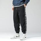 Wiley | Mens Corduroy Straight Leg Loose Casual Patchwork Pants