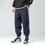 Wiley | Mens Corduroy Straight Leg Loose Casual Patchwork Pants