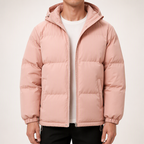 Will | Mens Puffer Jacket Hooded Winter Warm Loose Padded Coat, Ruyi Powder