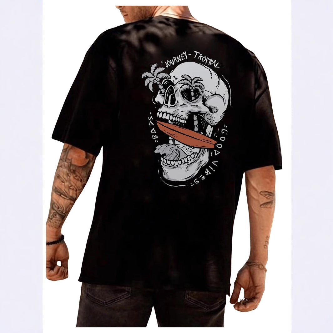 William | Mens Graphic T Shirt Retro Pattern Print Short Sleeve Tee
