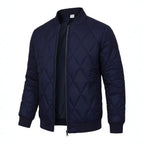 Willis | Mens Diamond Quilted Padded Warm Winter Bomber Jacket, Navy