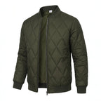 Willis | Mens Diamond Quilted Padded Warm Winter Bomber Jacket, Army Green