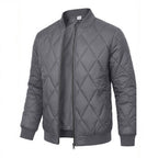 Willis | Mens Diamond Quilted Padded Warm Winter Bomber Jacket, Grey