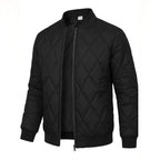 Willis | Mens Diamond Quilted Padded Warm Winter Bomber Jacket, Black