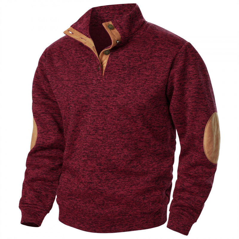 Wilson | Mens Knit Cardigan Stand Collar Long Sleeve Casual Shirt