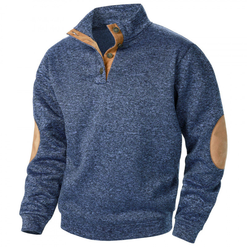 Wilson | Mens Knit Cardigan Stand Collar Long Sleeve Casual Shirt