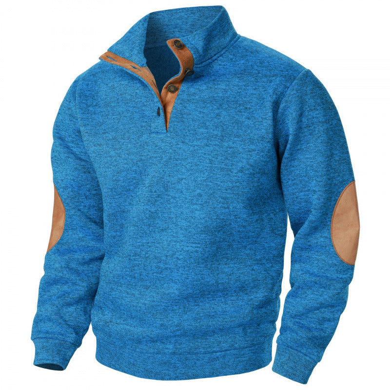 Wilson | Mens Knit Cardigan Stand Collar Long Sleeve Casual Shirt