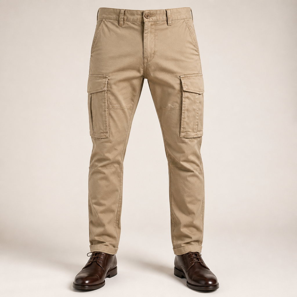 Wyatt | Mens Work Straight Leg Loose Casual Durable Pants, Khaki