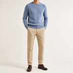 Wystan | Mens Knitted Jumper Pullover Crew Neck Warm Winter Sweater, Blue