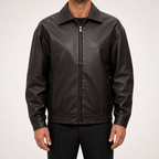 Xander | Mens Faux Leather Biker Motorcycle Street Jacket, Black