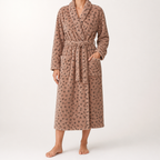 Yorick | Womens Dressing Gown Fleece Hooded Bathrobe Robe, Design 1