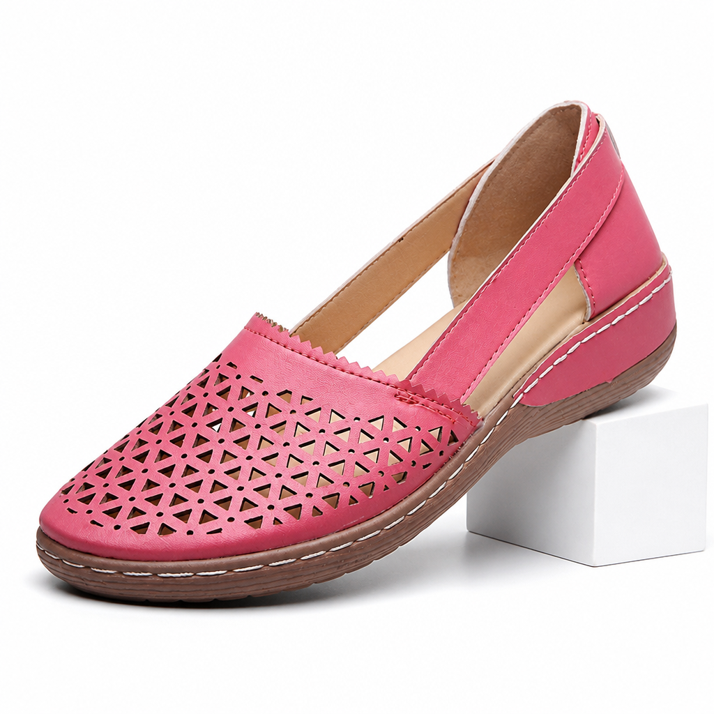 Yvette | Womens Leather Lace Up Casual Walking Sneakers Shoes