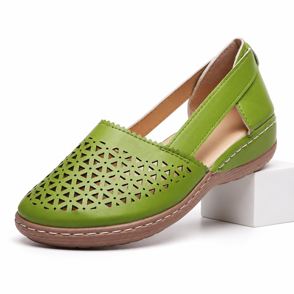 Yvette | Womens Leather Lace Up Casual Walking Sneakers Shoes