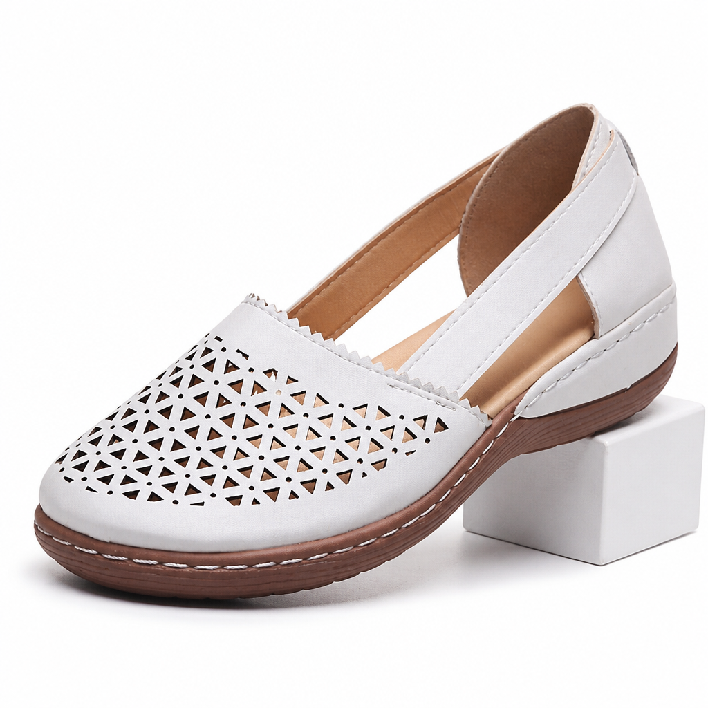 Yvette | Womens Leather Lace Up Casual Walking Sneakers Shoes
