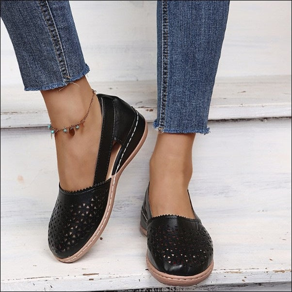 Yvette | Womens Leather Lace Up Casual Walking Sneakers Shoes