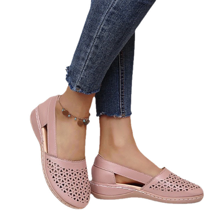 Yvette | Womens Leather Lace Up Casual Walking Sneakers Shoes