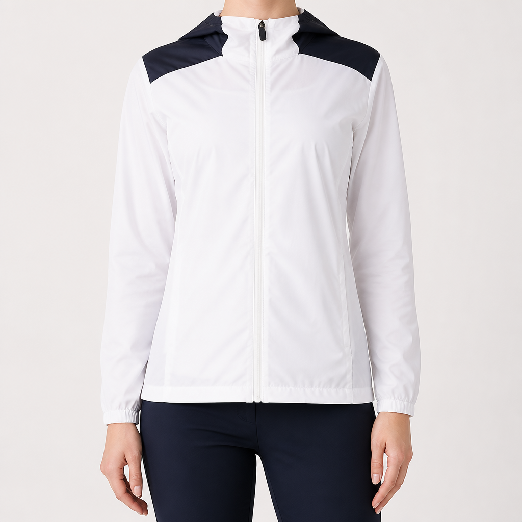 Yvonne | Womens Water Resistant Quick Dry Hooded Windbreaker Jacket, White
