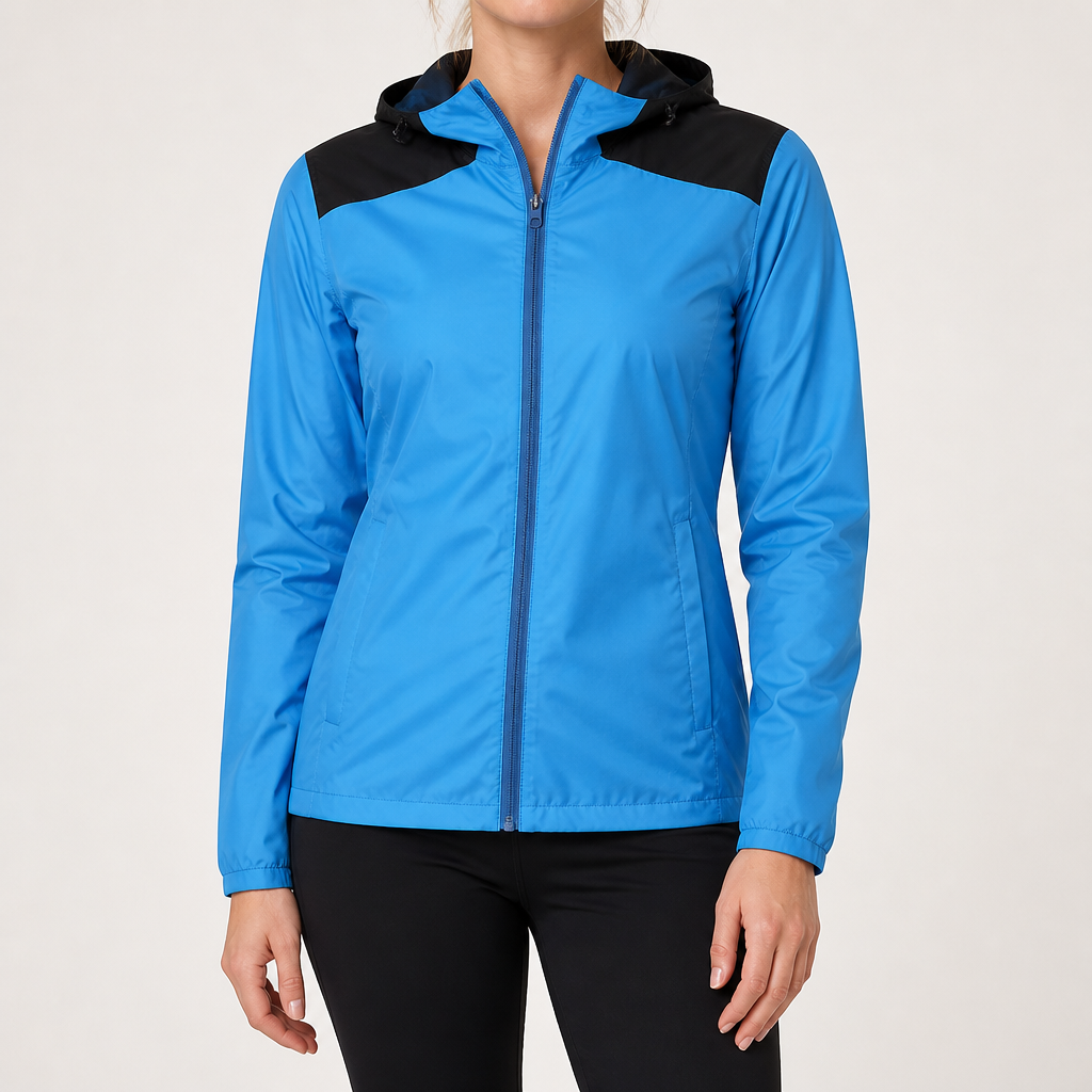 Yvonne | Womens Water Resistant Quick Dry Hooded Windbreaker Jacket, Sky Blue