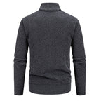 Zach | Mens Stand Collar Zip Up Knit Cardigan Sweater
