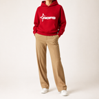 Zeb | Womens Hoodie Fleece Lined Zip Up Sweatshirt, Red